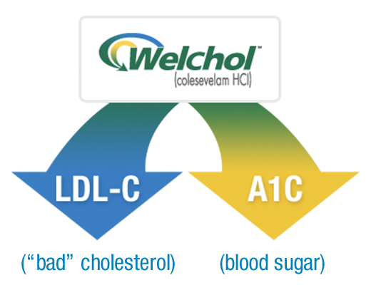 Welchol® (colesevelam HCI) lowering LDL-C and A1C